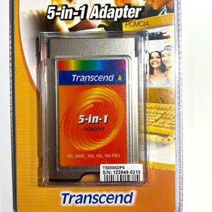 NWT Transcend 5-in-1 Pc Card Adapter (Sm/sd/mmc/ms/ms Pro Card)